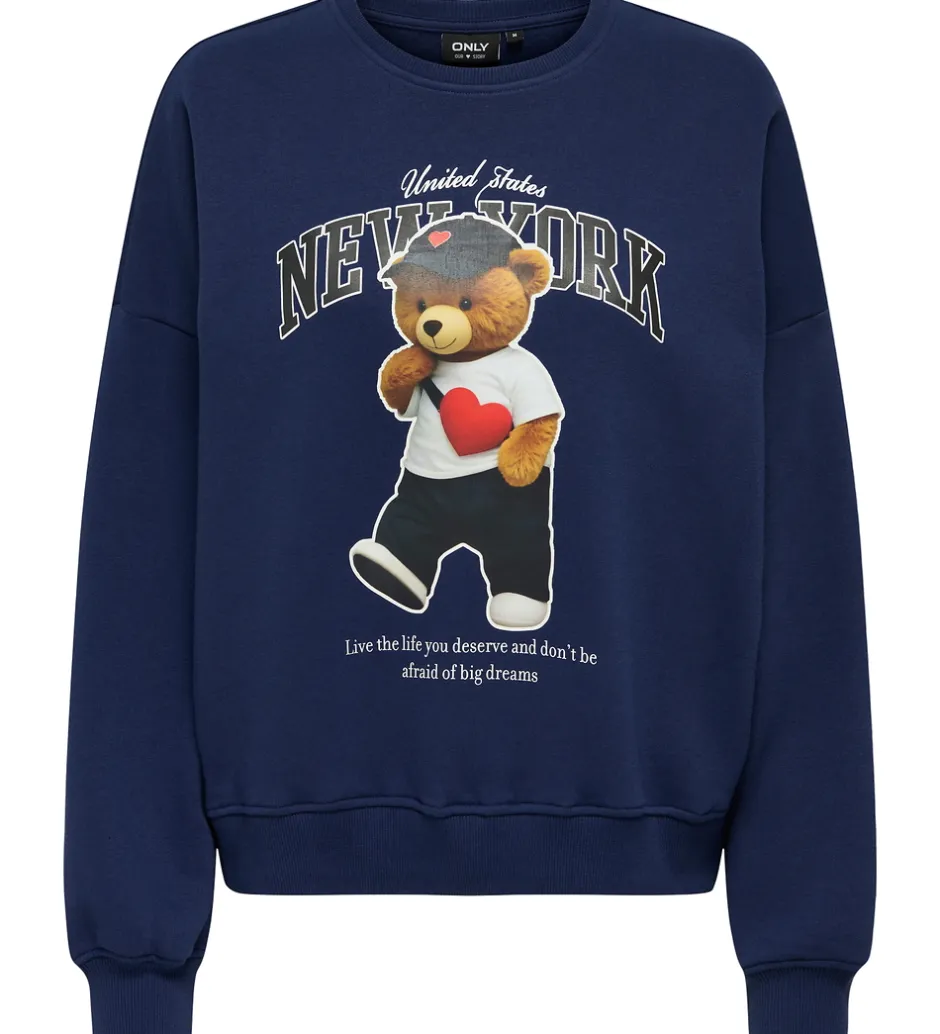 Børn Kids Only Sweatshirt - KogLinda - Midnight Sail/New York Teddy