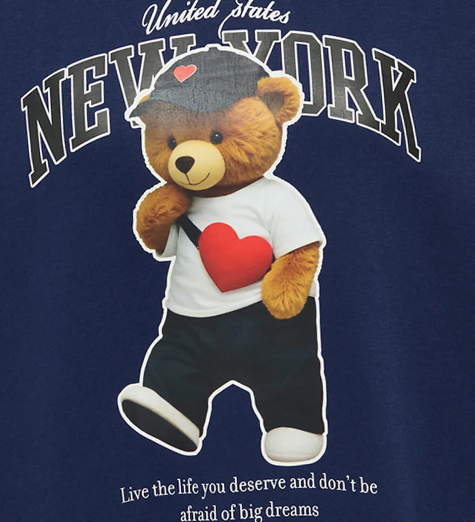 Børn Kids Only Sweatshirt - KogLinda - Midnight Sail/New York Teddy