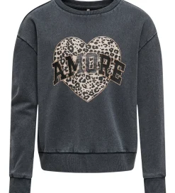 Børn Kids Only Sweatshirt - Noos - KogRuna - Phantom/Amore/Leo