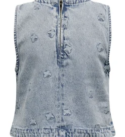 Toppe*Kids Only Top - KogFreja - Lyseblå Denim/Sommerfugl