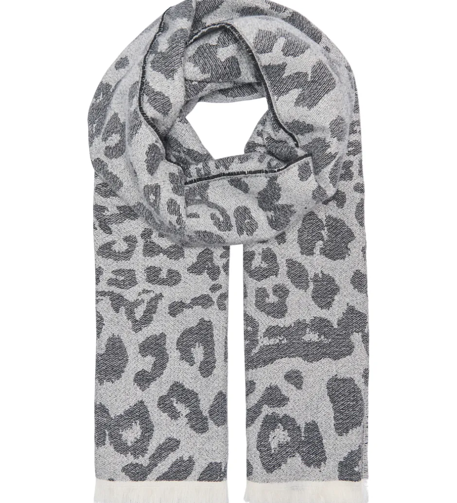 Børn Kids Only Tørklæde - 170 cm - Strik - KogBrina - Sort m. Leopard