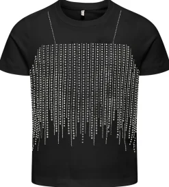 T-Shirts*Kids Only T-shirt - KogBillie - Stone Top - Black/Rhinestone Sil