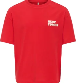 Børn Kids Only T-shirt - KogEllie - High Risk Red/Trouble