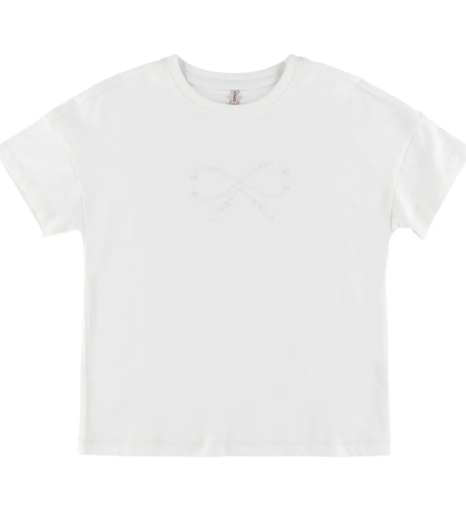T-Shirts*Kids Only T-shirt - KogKate - Pearl - Cloud Dancer/Bow