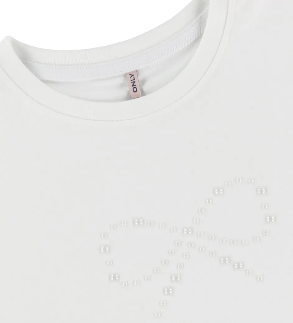 T-Shirts*Kids Only T-shirt - KogKate - Pearl - Cloud Dancer/Bow