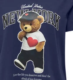 T-Shirts*Kids Only T-shirt - KogLina - Bear O-Neck Top - Midnight Sail/Ne