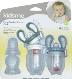 Spisetid*KidsMe Food Feedere - 2-pak - M/L - Grey/Azure