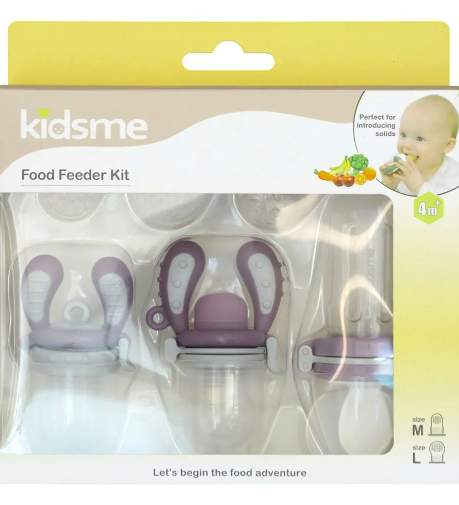 KidsMe Food Feedere - Startpakke - M/L - Plum