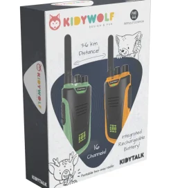 Walkie Talkies*Kidywolf Walkie Talkie - 2 stk. - Kidytalk - Grøn/Orange