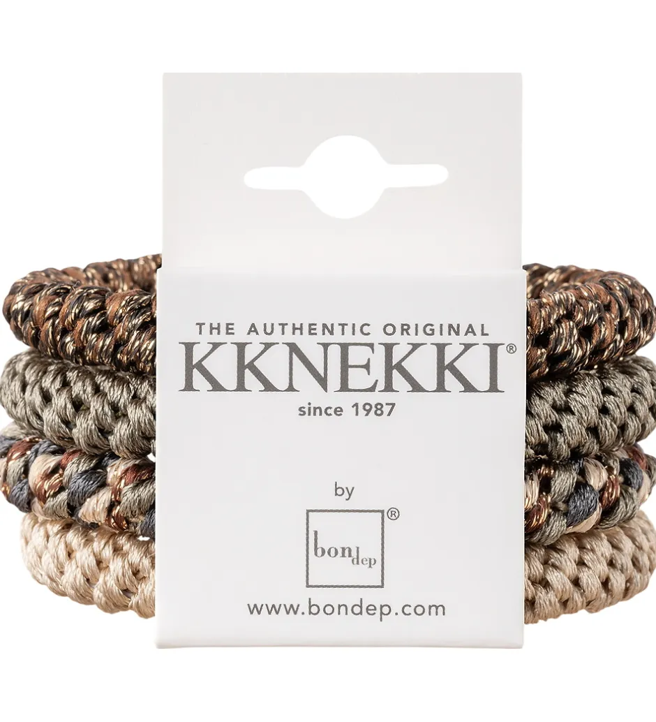 Hårelastikker*Kknekki Hårelastikker - 4-pak - Brun/Beige