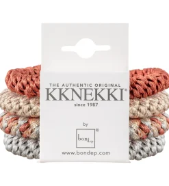 Hårpynt|Hårelastikker*Kknekki Hårelastikker - 4-pak - Grey/Red/Beige