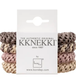 Hårelastikker*Kknekki Hårelastikker - 4-pak - Pink/Beige/Brun