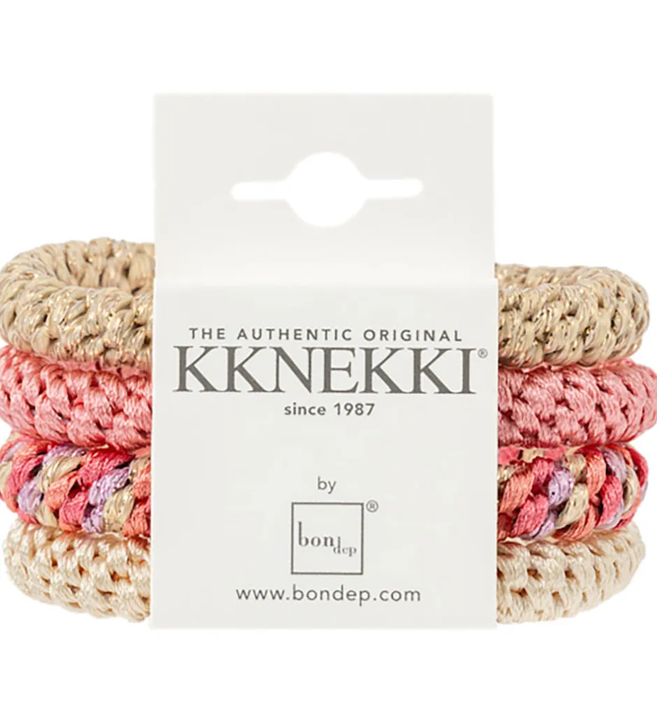 Hårelastikker*Kknekki Hårelastikker - 4-pak - Pink Glitter