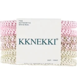 Hårpynt|Hårelastikker*Kknekki Hårelastikker - Slim - 6-pak - Rosa/Hvid m. Guld