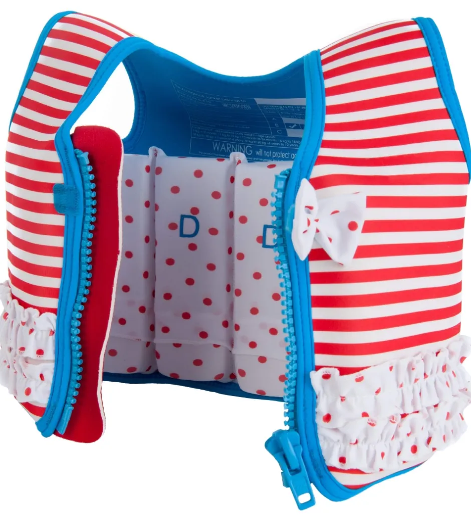 Svømmeveste*Konfidence Svømmevest - Original - Marthas Red Stripe Frills