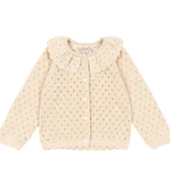 Cardigans*Konges Sløjd Cardigan - Strik - Buttercream m. Hulmønster