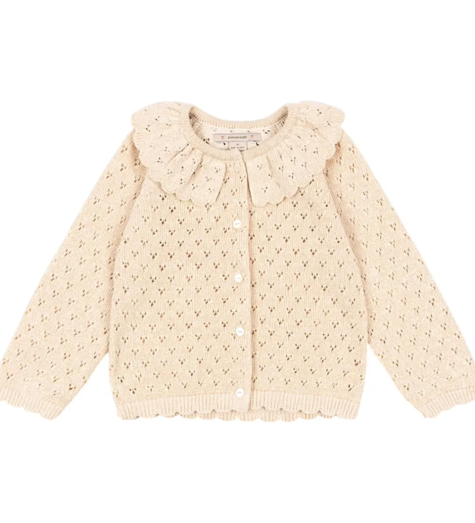 Cardigans*Konges Sløjd Cardigan - Strik - Buttercream m. Hulmønster