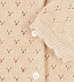 Cardigans*Konges Sløjd Cardigan - Strik - Buttercream m. Hulmønster