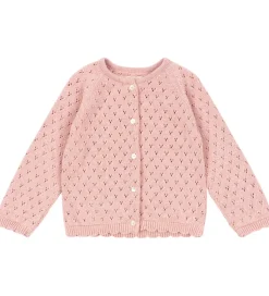 Børn Konges Sløjd Cardigan - Strik - Mellow Rose m. Hulmønster