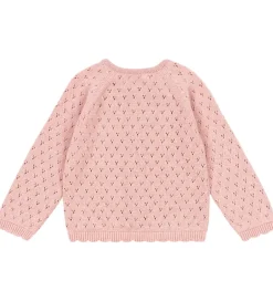 Børn Konges Sløjd Cardigan - Strik - Mellow Rose m. Hulmønster