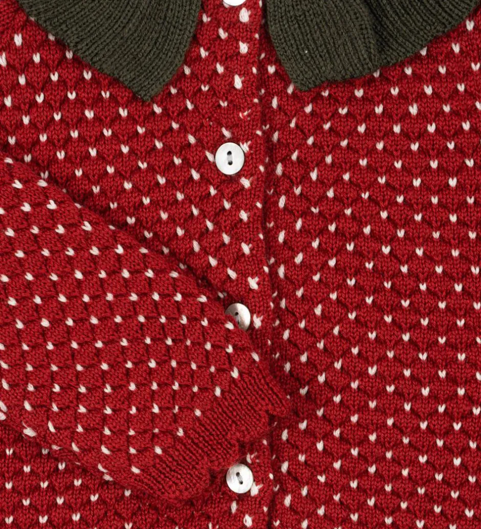 Børn Konges Sløjd Cardigan - Uld - Strik - Strawberry - Barbados Cher