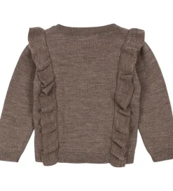 Børn Konges Sløjd Cardigan - Uld - Strik - Fiol Frill - Brunmeleret