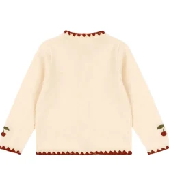 Cardigans*Konges Sløjd Cardigan - Uld - Collette - Off White m. Kirsebær