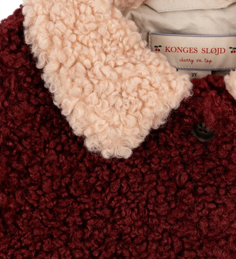 Fleece*Konges Sløjd Fleecefrakke - Teddy - Calin - Cabernet