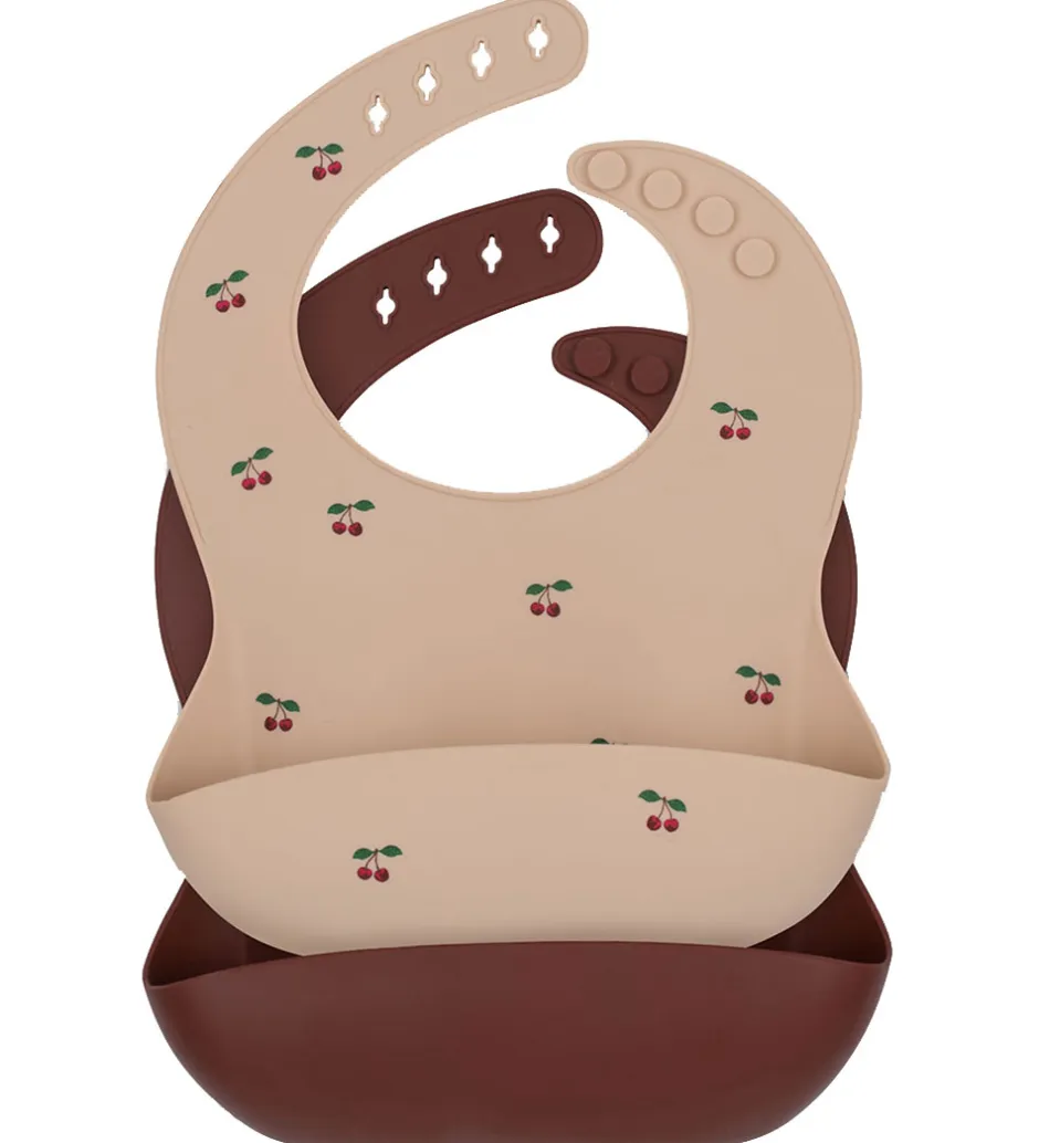 Hagesmække*Konges Sløjd Hagesmække - Silikone - 2-pak - Cherry/Mocca