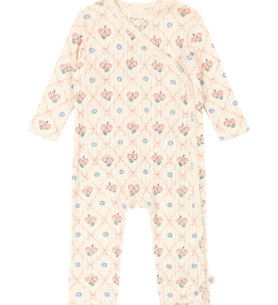 Heldragter*Konges Sløjd Heldragt - Rib - Minnie - Fleur Decor m. Hulmønster