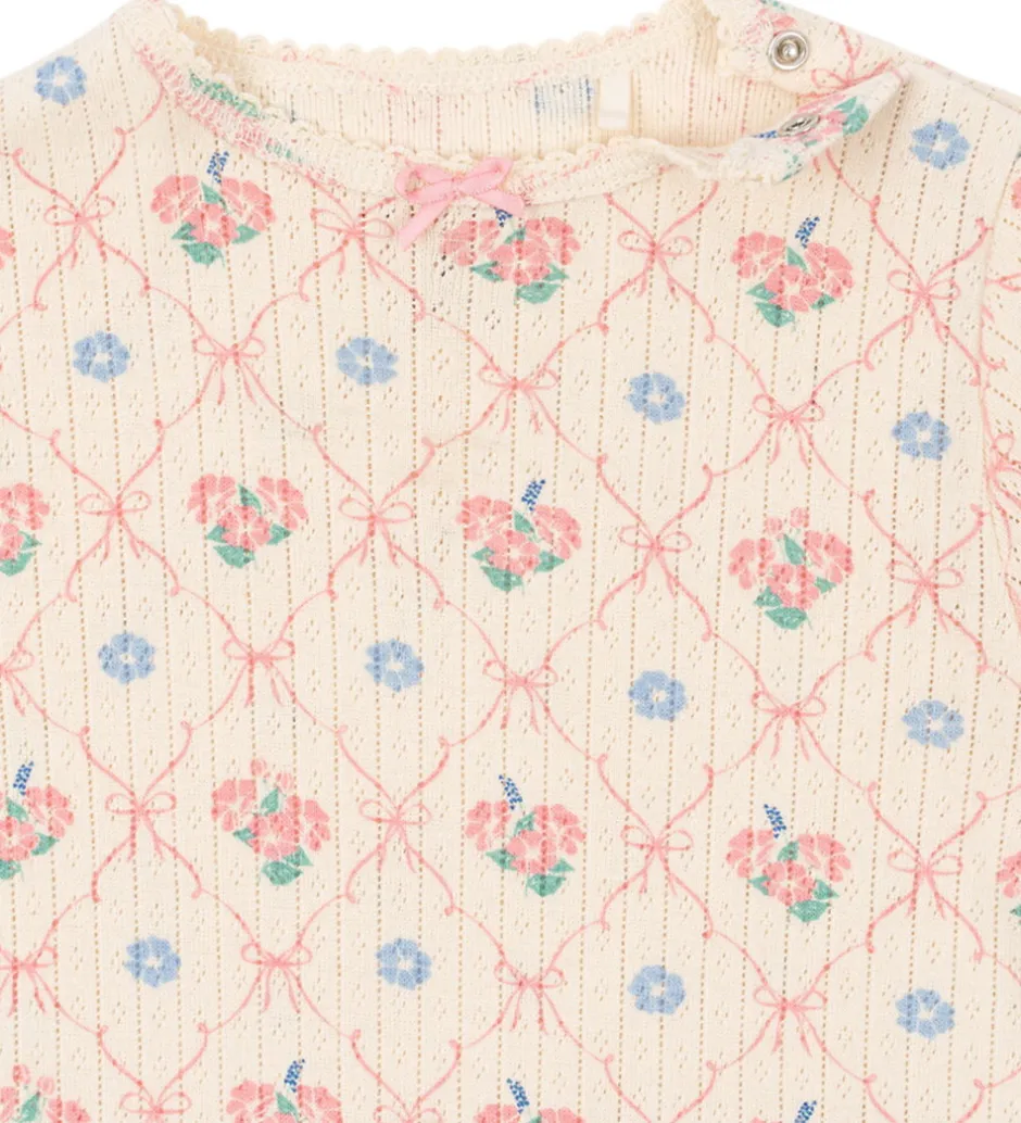 Heldragter*Konges Sløjd Heldragt - Rib - Minnie - Fleur Decor m. Hulmønster