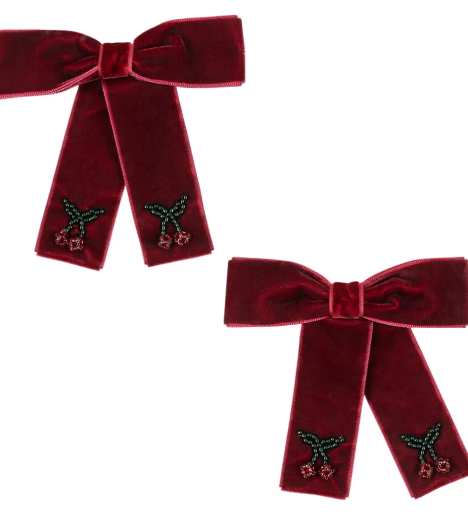 Hårpynt*Konges Sløjd Hårsløjfer - 8 cm - Juliette - 2-pak - Rio Red
