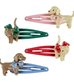 Hårpynt*Konges Sløjd Hårspænder - 4-pak - Cats & Dogs - Multi