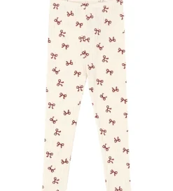 Leggings*Konges Sløjd Leggings - Minnie - Bow Rouge m. Hulmønster