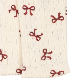 Leggings*Konges Sløjd Leggings - Minnie - Bow Rouge m. Hulmønster