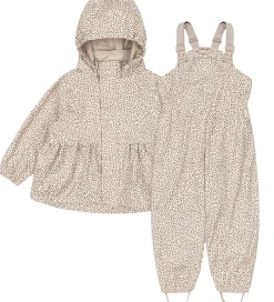 Regntøj*Konges Sløjd Regntøj m. Seler/Fleece - PU - Rainy Palme - Milk T