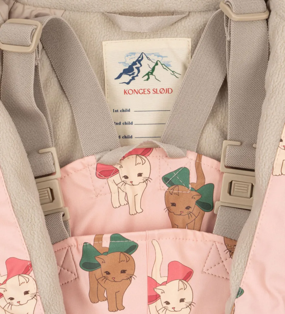 Regntøj*Konges Sløjd Regntøj m. Seler/Fleece - PU - Palme - Bow Kitty Pi