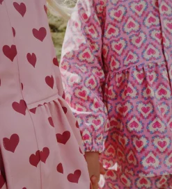 Børn Konges Sløjd Regntøj m. Seler/Fleece - PU - Palme - Amour Pink