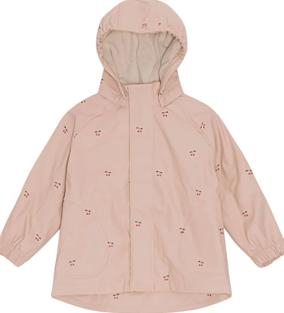Regntøj*Konges Sløjd Regntøj m. Seler/Fleece - PU - Rainy Palme - Cherry