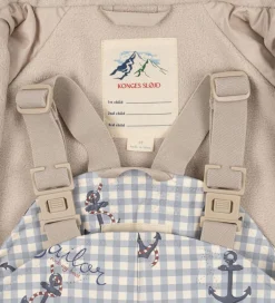 Børn Konges Sløjd Regntøj m. Seler/Fleece - PU - Palme - Sailor Check