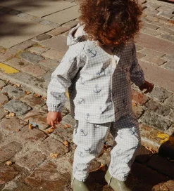 Børn Konges Sløjd Regntøj m. Seler/Fleece - PU - Palme - Sailor Check