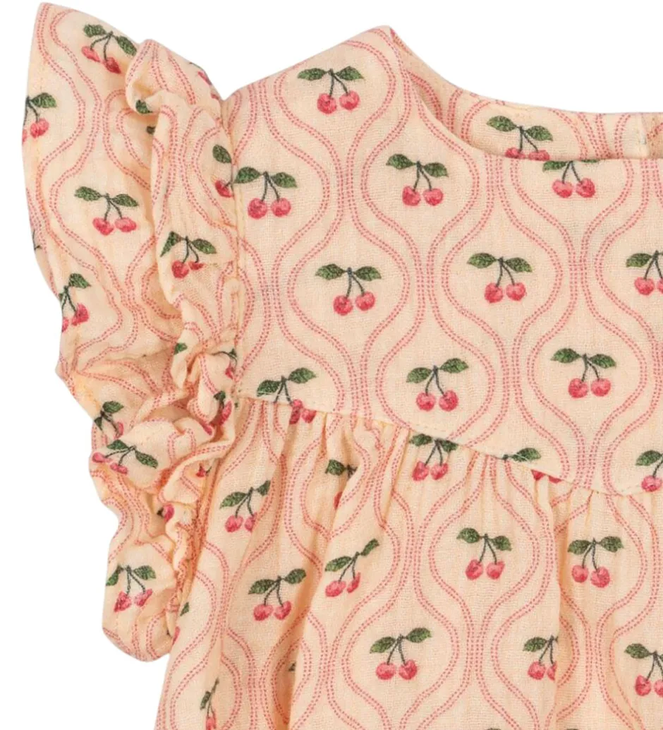 Sommerdragter*Konges Sløjd Sommerdragt - Musselin - Coco - Cherry Pink Motif