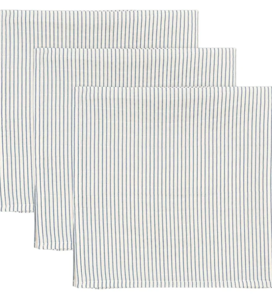 Stofbleer|Pusletid*Konges Sløjd Stofbleer - 65x65 cm - 3-pak - Stripe Bluie