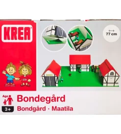 Krea Bondegård - Træ - 77x53 cm - Hvid/Rød