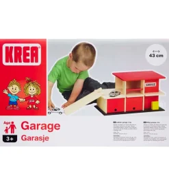 Trælegetøj*Krea Garage - Træ - 43x24 cm - Rød/Natur