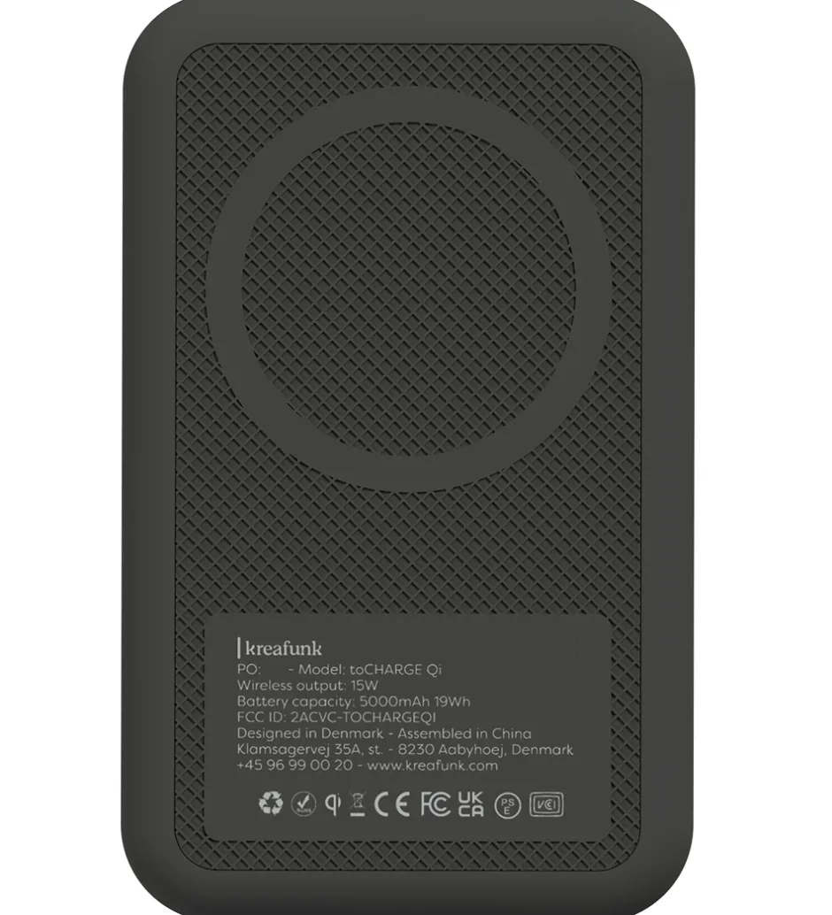 Powerbanks*Kreafunk Oplader - toCHARGE QI - Sort