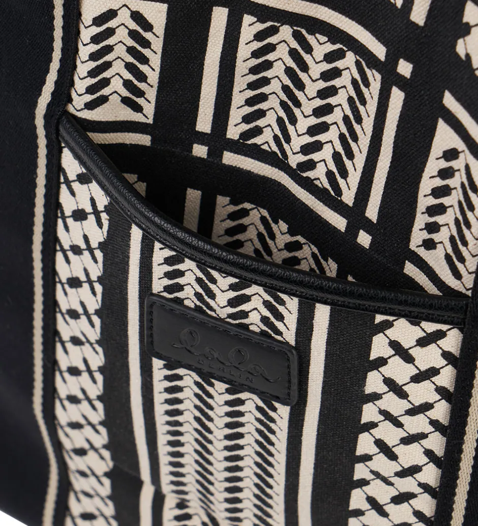 Lala Berlin Shopper - East West - Heritage Stripe Black