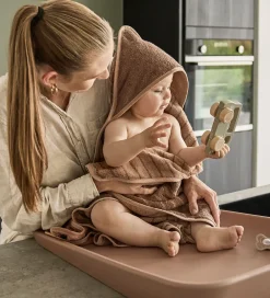 Babyhåndklæde- Og Poncho|Håndklæder*Leander Babyhåndklæde - Hoodie - 80x80 cm - Clay