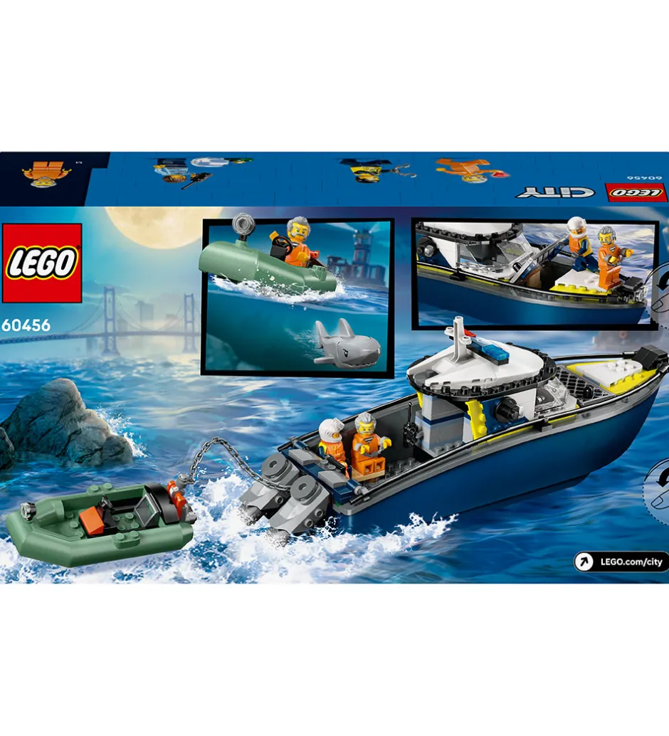 LEGO® City - Politibåd På Forbryderjagt 60456 - 264 Dele