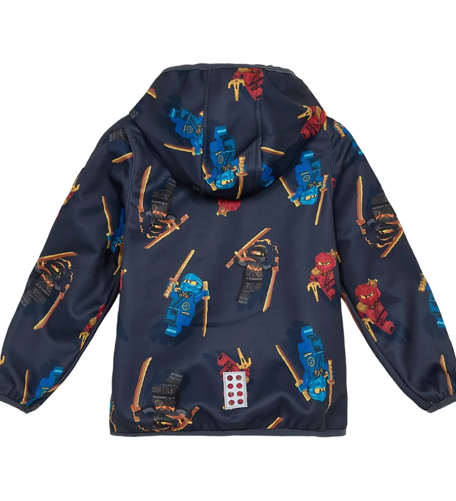 Børn LEGO® Wear LEGO® Ninjago Softshelljakke - LWSaku 602 - Koksgrå m. Ninjaer